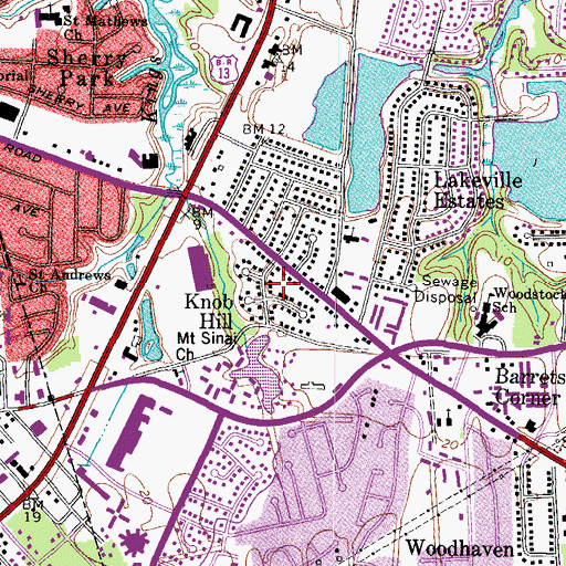 Topographic Map of Knob Hill, VA