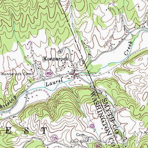 Topographic Map of Konnarock, VA