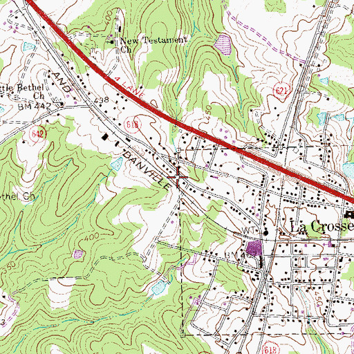 Topographic Map of La Crosse, VA