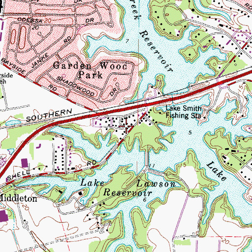 Topographic Map of Lake Smith, VA
