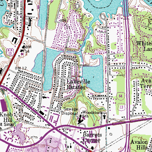 Topographic Map of Lakeville Estates, VA