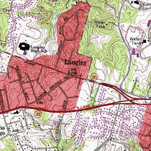 Topographic Map of Langley, VA