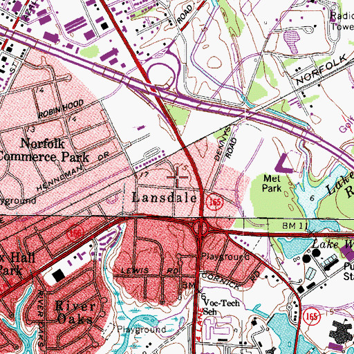 Topographic Map of Lansdale, VA
