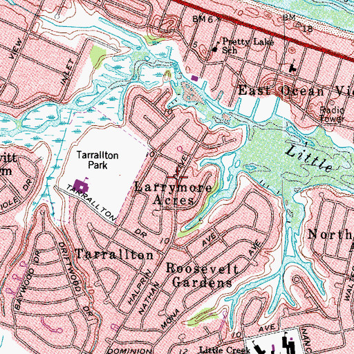 Topographic Map of Larrymore Acres, VA