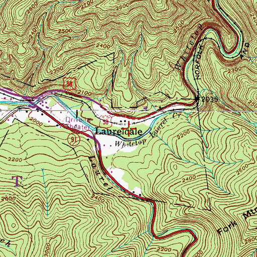 Topographic Map of Laureldale, VA
