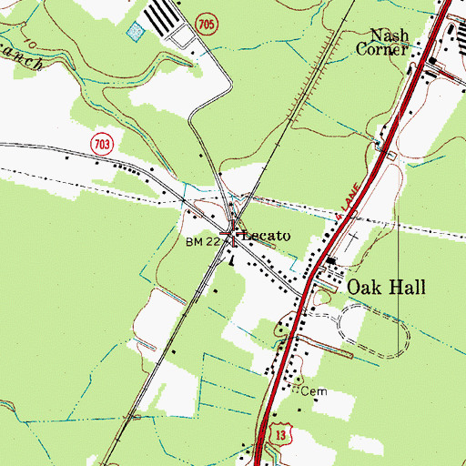 Topographic Map of Lecato, VA