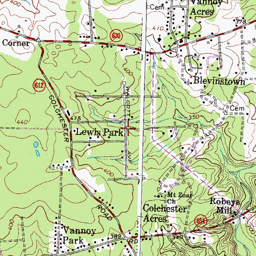 Topographic Map of Lewis Park, VA