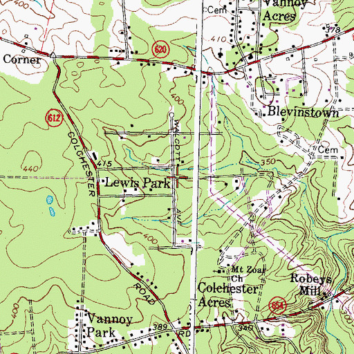 Topographic Map of Lewis Park, VA