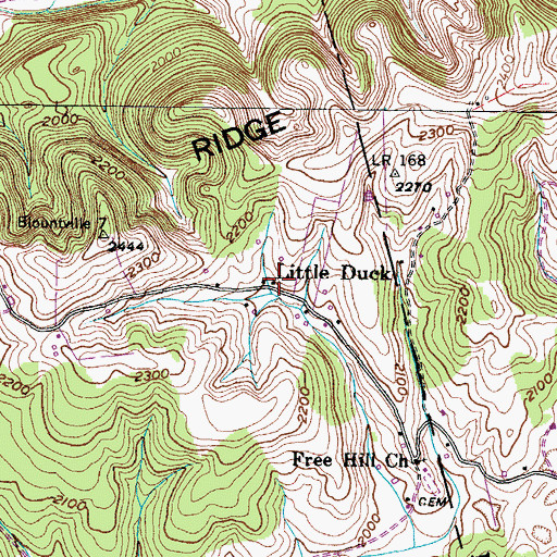 Topographic Map of Little Duck, VA