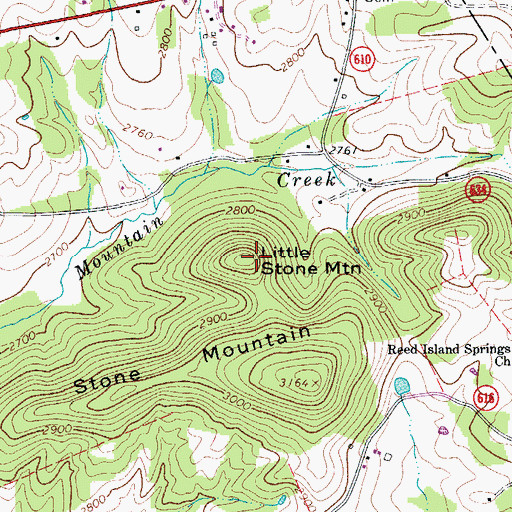 Topographic Map of Little Stone Mountain, VA