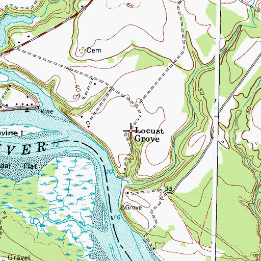 Topographic Map of Locust Grove, VA
