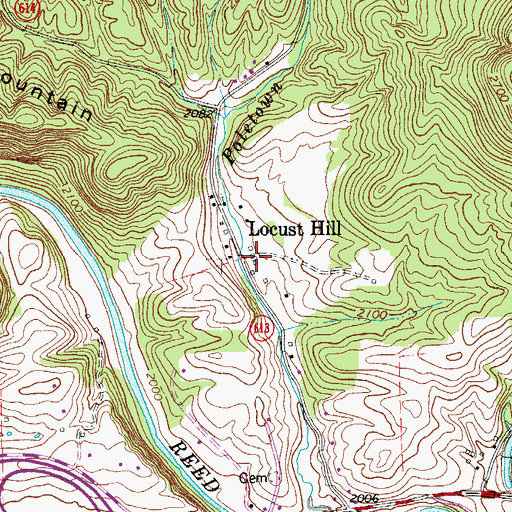 Topographic Map of Locust Hill, VA
