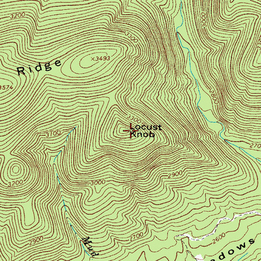 Topographic Map of Locust Knob, VA