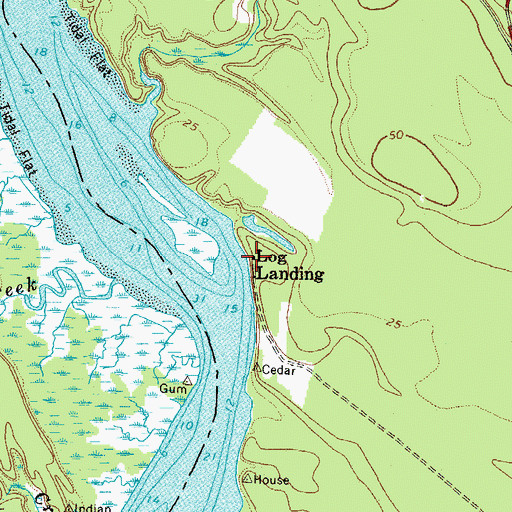 Topographic Map of Log Landing, VA