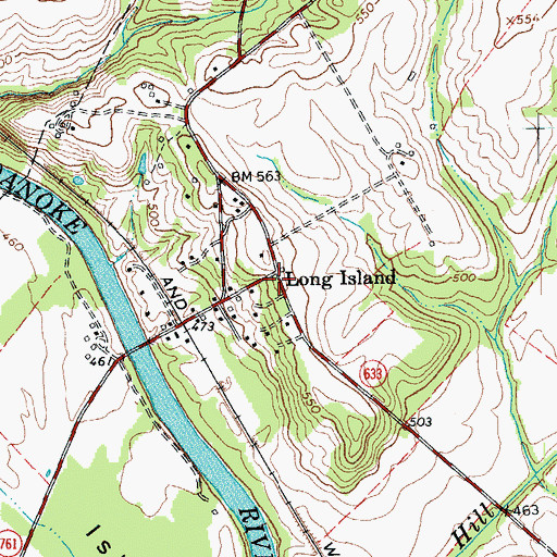 Topographic Map of Long Island, VA