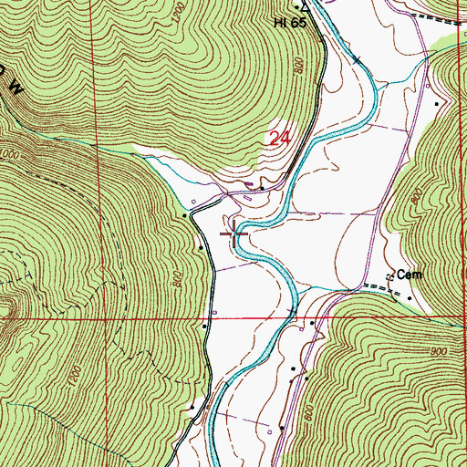 Topographic Map of Reid Hollow Creek, AL