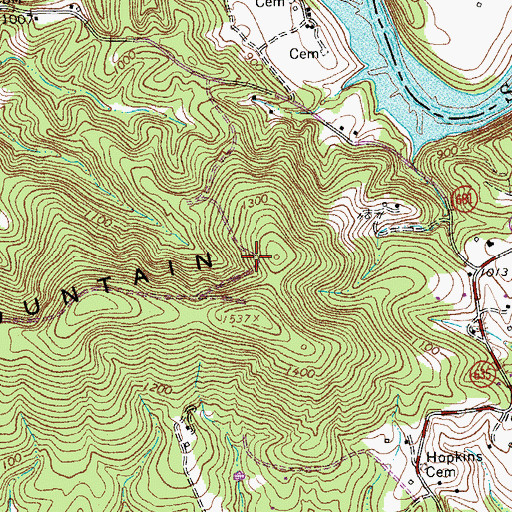 Topographic Map of Lynville Mountain, VA