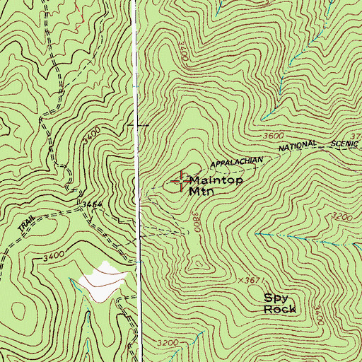 Topographic Map of Maintop Mountain, VA