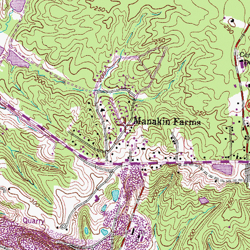 Topographic Map of Manakin Farms, VA