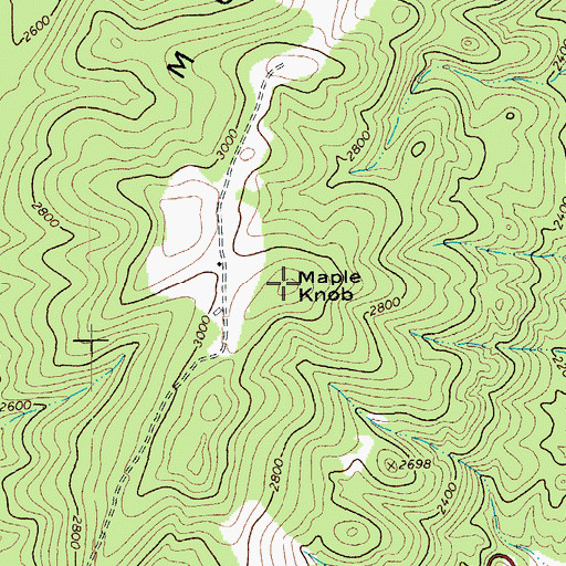 Topographic Map of Maple Knob, VA