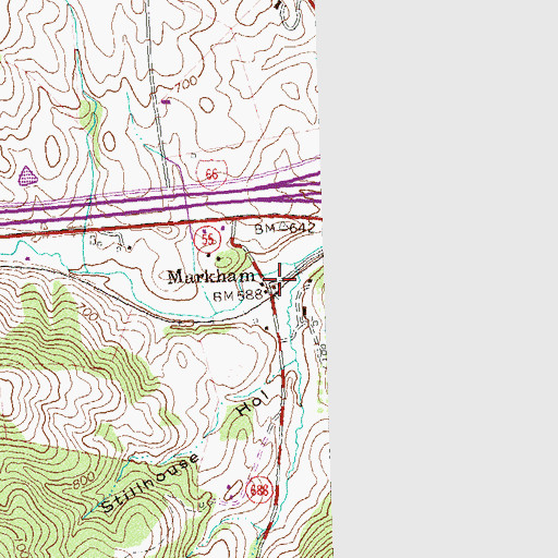 Topographic Map of Markham, VA