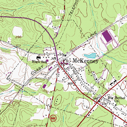 Topographic Map of McKenney, VA