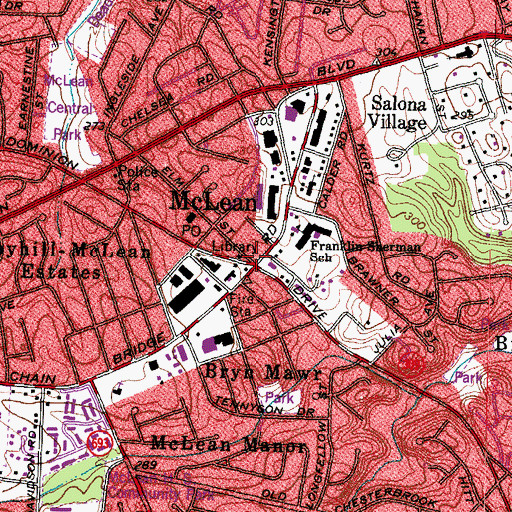 Topographic Map of McLean, VA