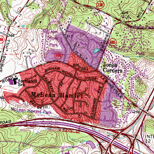 Topographic Map of McLean Hamlet, VA