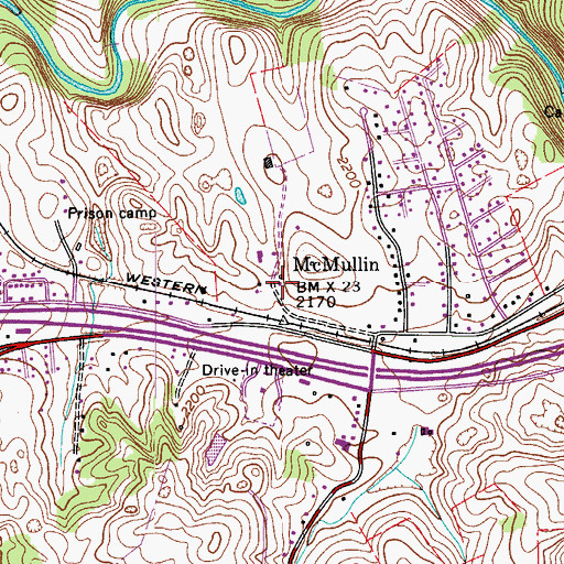 Topographic Map of McMullin, VA