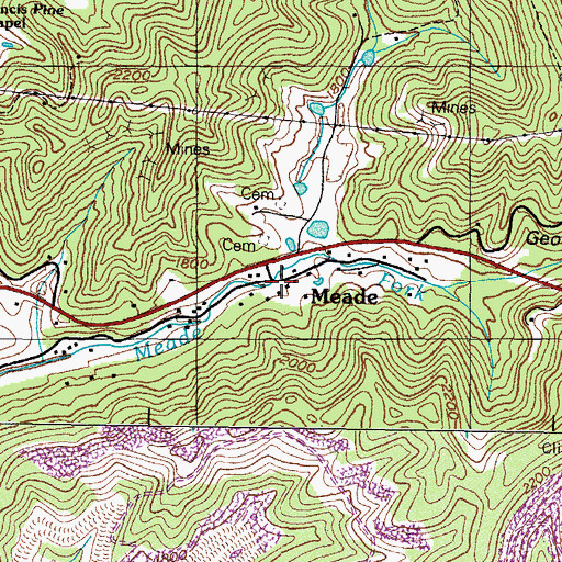 Topographic Map of Meade, VA