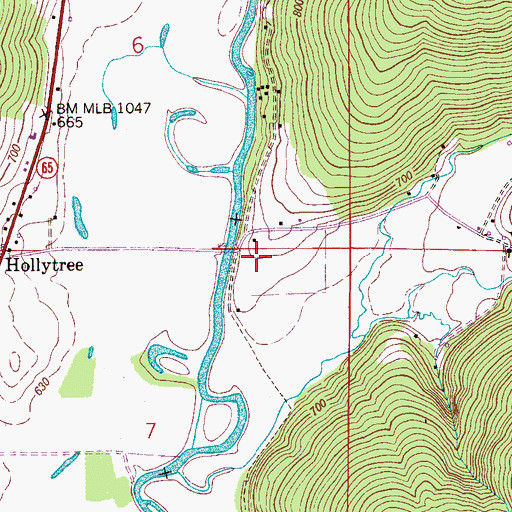 Topographic Map of Rouse Cemetery, AL