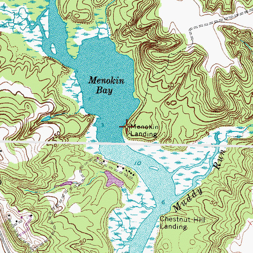Topographic Map of Menokin Landing, VA