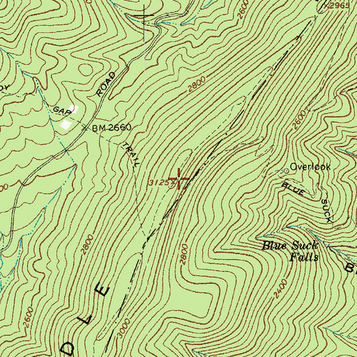 Topographic Map of Middle Mountain, VA