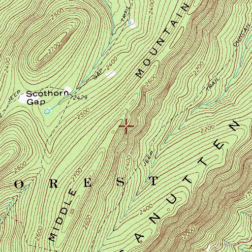 Topographic Map of Middle Mountain, VA