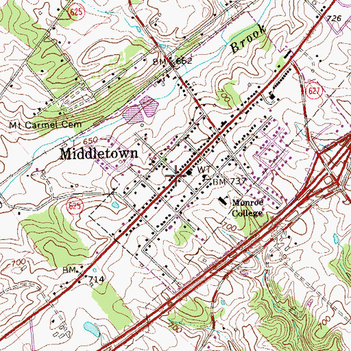 Topographic Map of Middletown, VA