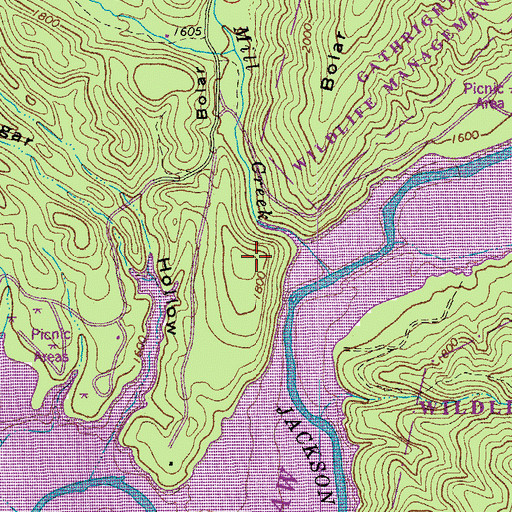 Topographic Map of Mill Hill, VA