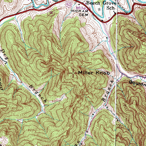 Topographic Map of Miller Knob, VA