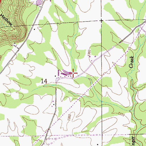 Topographic Map of Sand Mountain Church, AL
