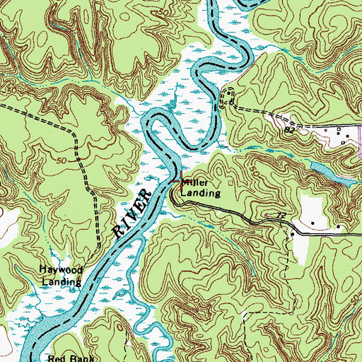 Topographic Map of Miller Landing, VA