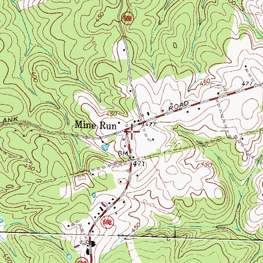 Topographic Map of Mine Run, VA