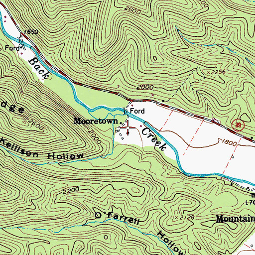 Topographic Map of Mooretown, VA