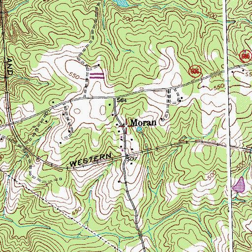 Topographic Map of Moran, VA