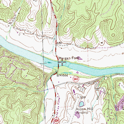 Topographic Map of Morgan Ford, VA