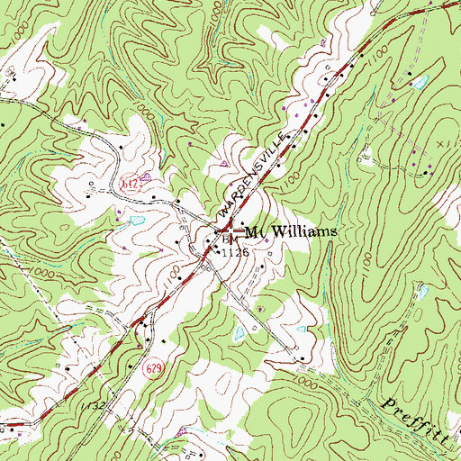 Topographic Map of Mount Williams, VA