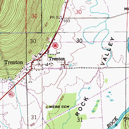 Topographic Map of Trenton Cemetery, AL