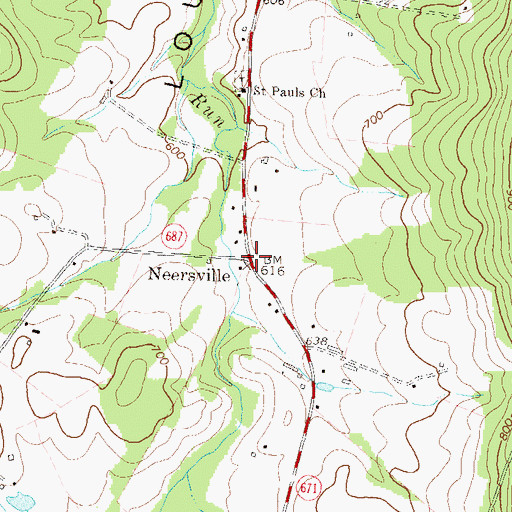 Topographic Map of Neersville, VA