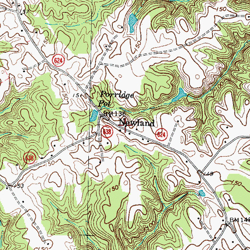 Topographic Map of Newland, VA