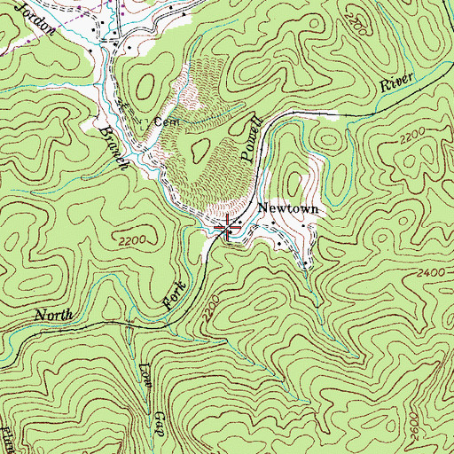 Topographic Map of Newtown, VA