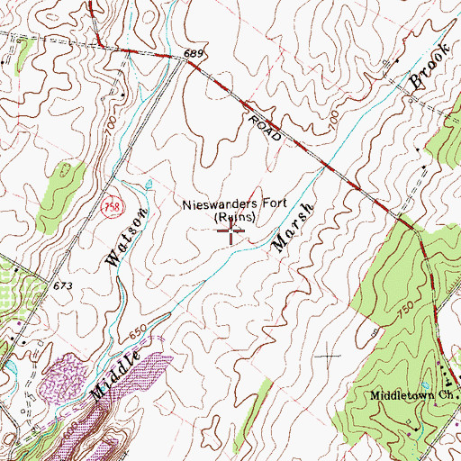 Topographic Map of Nieswanders Fort, VA