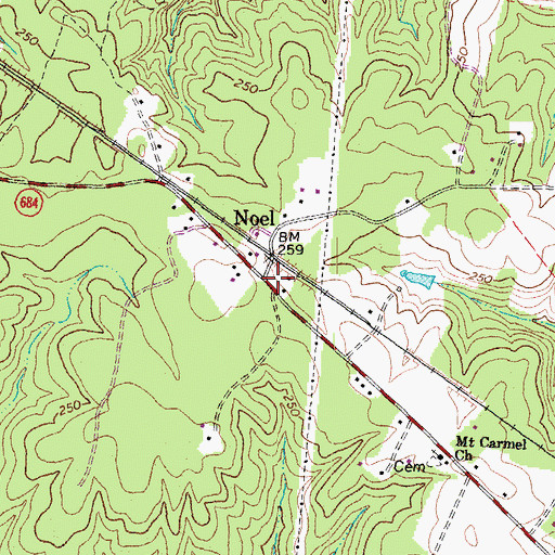 Topographic Map of Noel, VA